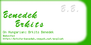 benedek brkits business card